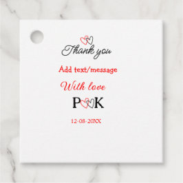 Met liefde voeg koppel naam letter toe dank je voe bedankjes labels