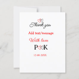 Met liefde voeg koppel naam letter toe dank je voe briefkaart