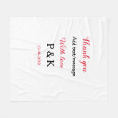 Met liefde voeg koppel naam letter toe dank je voe fleece deken (Voorkant (Horizontaal))