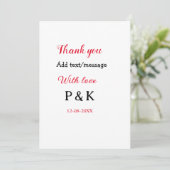 Met liefde voeg koppel naam letter toe dank je voe kaart (Staand voorkant)