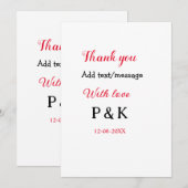 Met liefde voeg koppel naam letter toe dank je voe kaart (Voorkant / Achterkant)