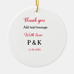Met liefde voeg koppel naam letter toe dank je voe keramisch ornament