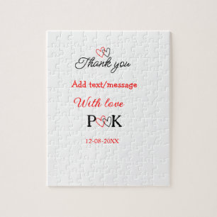 Met liefde voeg koppel naam letter toe dank je voe legpuzzel