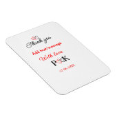 Met liefde voeg koppel naam letter toe dank je voe magneet (Rechterzijde)