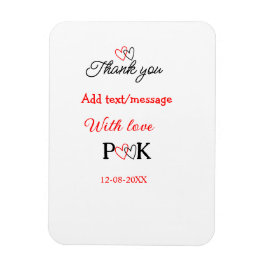 Met liefde voeg koppel naam letter toe dank je voe magneet