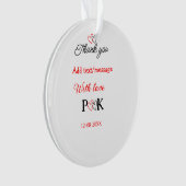 Met liefde voeg koppel naam letter toe dank je voe ornament (voorkant)