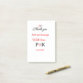 Met liefde voeg koppel naam letter toe dank je voe post-it® notes (Op bureau)