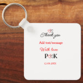 Met liefde voeg koppel naam letter toe dank je voe sleutelhanger (Voorkant)