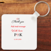 Met liefde voeg koppel naam letter toe dank je voe sleutelhanger (Achterkant)