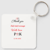 Met liefde voeg koppel naam letter toe dank je voe sleutelhanger (Achterkant)