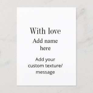 Met liefde voeg naam textuur aangepaste bericht ci briefkaart