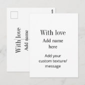Met liefde voeg naam textuur aangepaste bericht ci briefkaart (Voorkant / Achterkant)