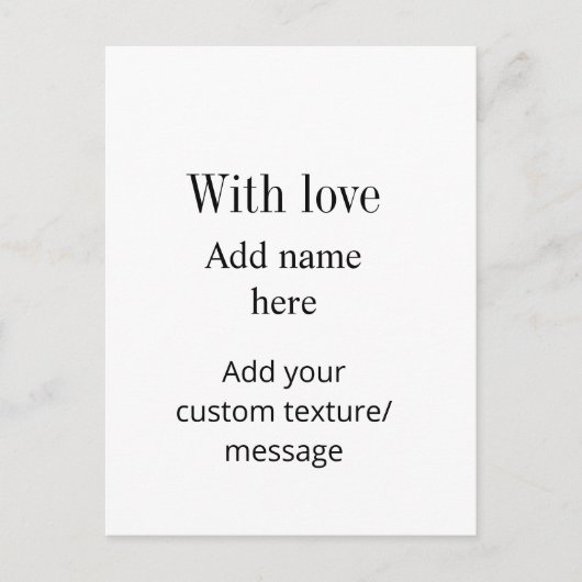 Met liefde voeg naam textuur aangepaste bericht ci briefkaart (Voorkant)