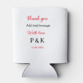 Met liefde voeg paar naam brief dank u toevoegen d blikjeskoeler (Achterkant)