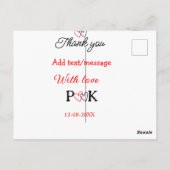 Met liefde voeg paar naam brief dank u toevoegen d briefkaart (Achterkant)