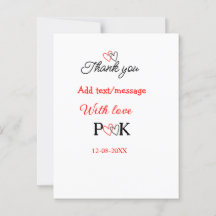 Met liefde voeg paar naam brief dank u toevoegen d