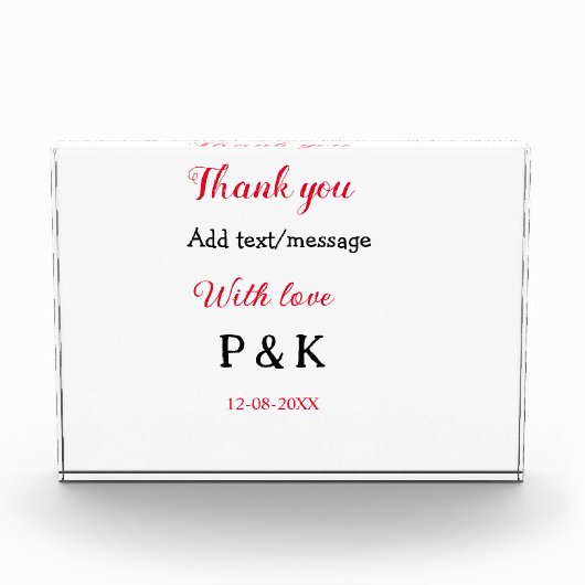 Met liefde voeg paar naam brief dank u toevoegen d fotoblokken (Voorkant)