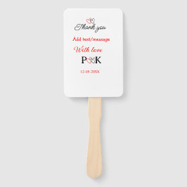 Met liefde voeg paar naam brief dank u toevoegen d handwaaier