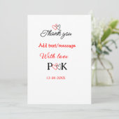 Met liefde voeg paar naam brief dank u toevoegen d kaart (Staand voorkant)