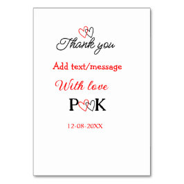 Met liefde voeg paar naam brief dank u toevoegen d kaart