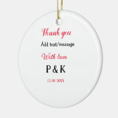 Met liefde voeg paar naam brief dank u toevoegen d keramisch ornament (Links)