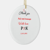 Met liefde voeg paar naam brief dank u toevoegen d keramisch ornament (Rechts)