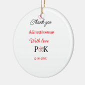 Met liefde voeg paar naam brief dank u toevoegen d keramisch ornament (Links)