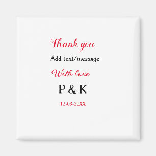 Met liefde voeg paar naam brief dank u toevoegen d magneet