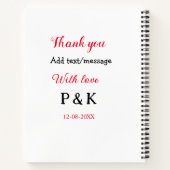 Met liefde voeg paar naam brief dank u toevoegen d notitieboek (Achterkant)