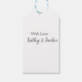 Met liefde voeg paar naam bruiloft eenvoudig minim cadeaulabel