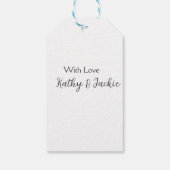 Met liefde voeg paar naam bruiloft eenvoudig minim cadeaulabel (Achterkant)
