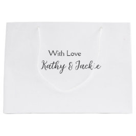 Met liefde voeg paar naam bruiloft eenvoudig minim groot cadeauzakje