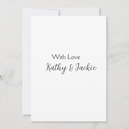 Met liefde voeg paar naam bruiloft eenvoudig minim kaart (Voorkant)