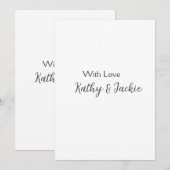 Met liefde voeg paar naam bruiloft eenvoudig minim kaart (Voorkant / Achterkant)