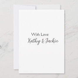 Met liefde voeg paar naam bruiloft eenvoudig minim kaart