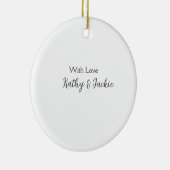 Met liefde voeg paar naam bruiloft eenvoudig minim keramisch ornament (Rechts)