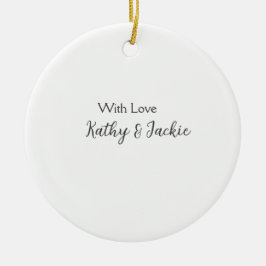 Met liefde voeg paar naam bruiloft eenvoudig minim keramisch ornament
