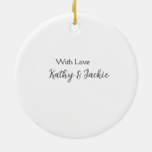 Met liefde voeg paar naam bruiloft eenvoudig minim keramisch ornament (Achterkant)