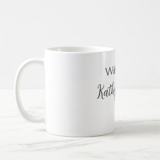 Met liefde voeg paar naam bruiloft eenvoudig minim koffiemok (Links)