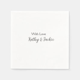 Met liefde voeg paar naam bruiloft eenvoudig minim servet