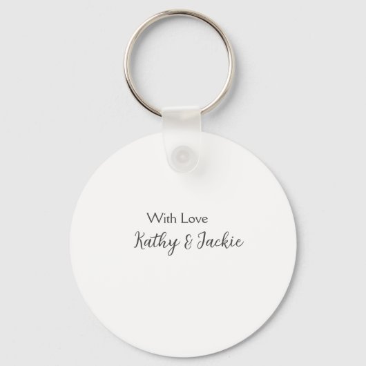 Met liefde voeg paar naam bruiloft eenvoudig minim sleutelhanger (Voorkant)