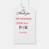 Met liefde voeg paar naam letter toe dank je voeg  cadeaulabel (Achterkant)