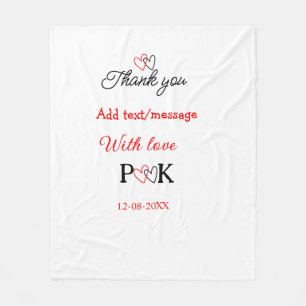 Met liefde voeg paar naam letter toe dank je voeg fleece deken