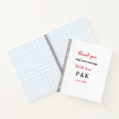 Met liefde voeg toe koppel naam letter dank je voe notitieboek (Binnen)