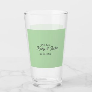 Met liefde voeg toe paar naam bruiloft eenvoudig m glas
