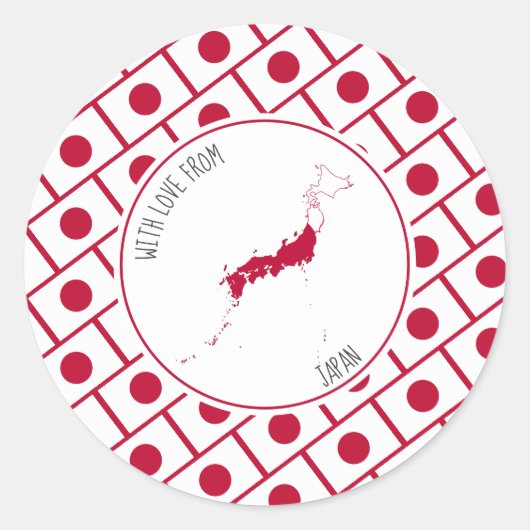 Met liefde voor JAPAN-vlag Ronde Sticker (Voorkant)