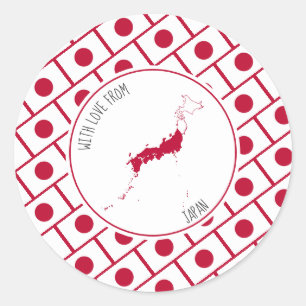 Met liefde voor JAPAN-vlag Ronde Sticker