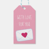 Met liefde voor je Valentijnsdag letter hart Cadeaulabel (Voorkant)