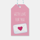 Met liefde voor je Valentijnsdag letter hart Cadeaulabel (Achterkant)