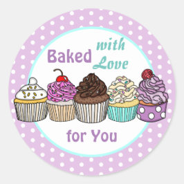 Met liefde voor jou. | Handgebakken handtaart Ronde Sticker